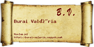Burai Valéria névjegykártya
